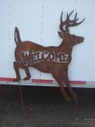 Plasma Cut Deer With Welcome