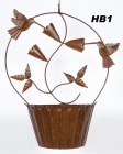 Dbl Tin Hummingbird Basket